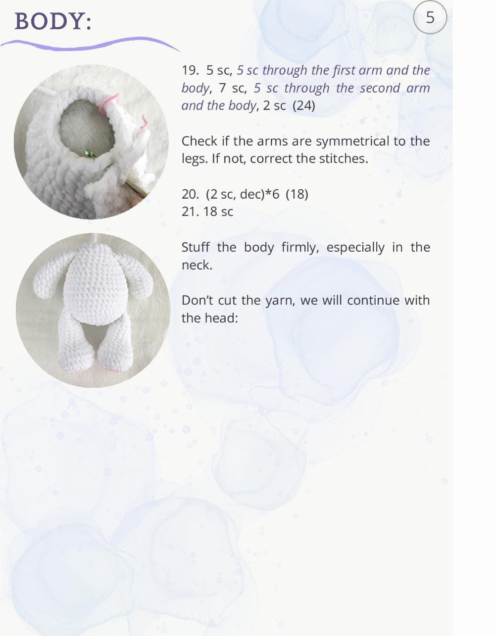 Crochet Pattern for Adorable Plush Bunny Toy with Bow