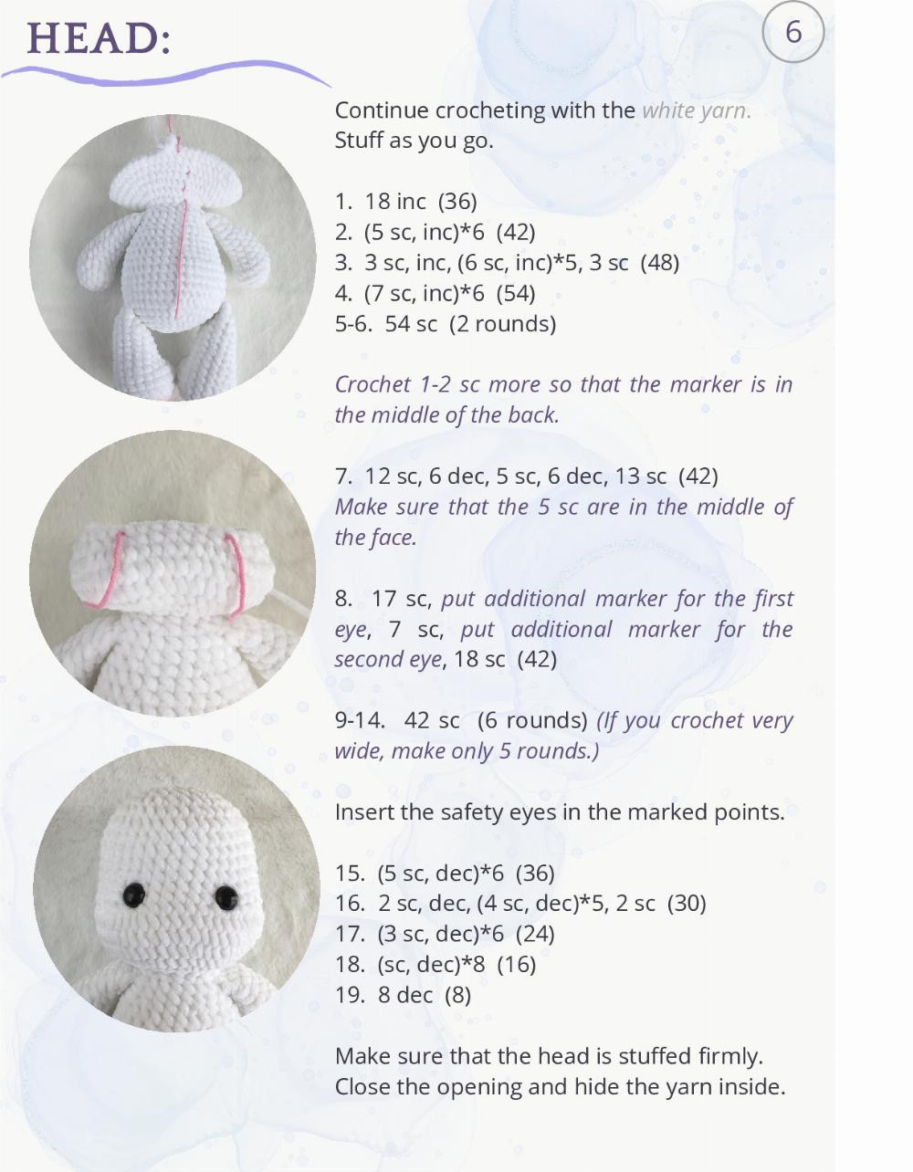 Crochet Pattern for Adorable Plush Bunny Toy with Bow
