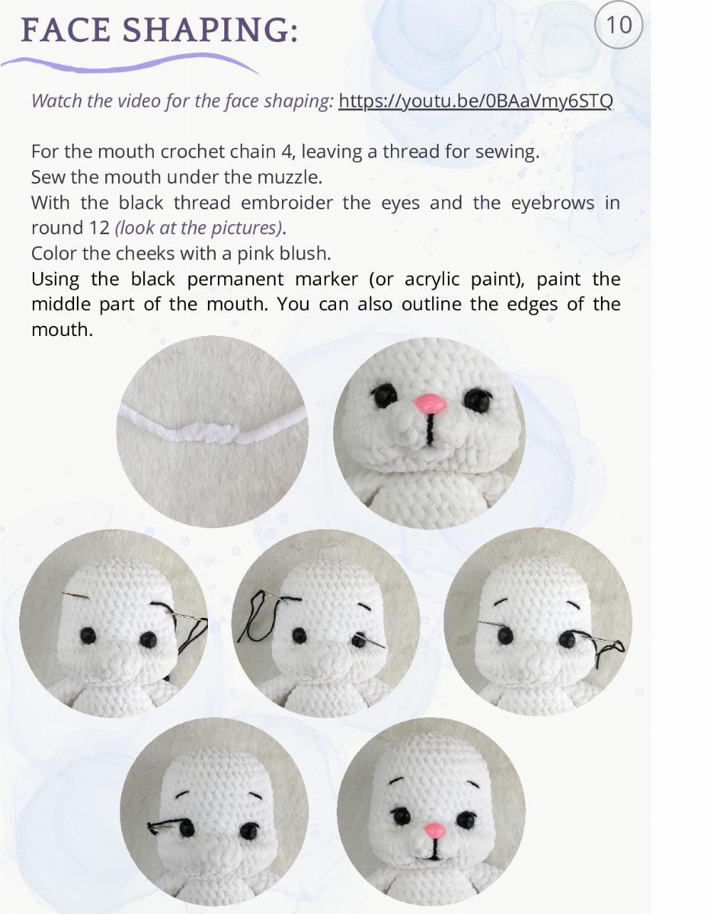 Crochet Pattern for Adorable Plush Bunny Toy with Bow