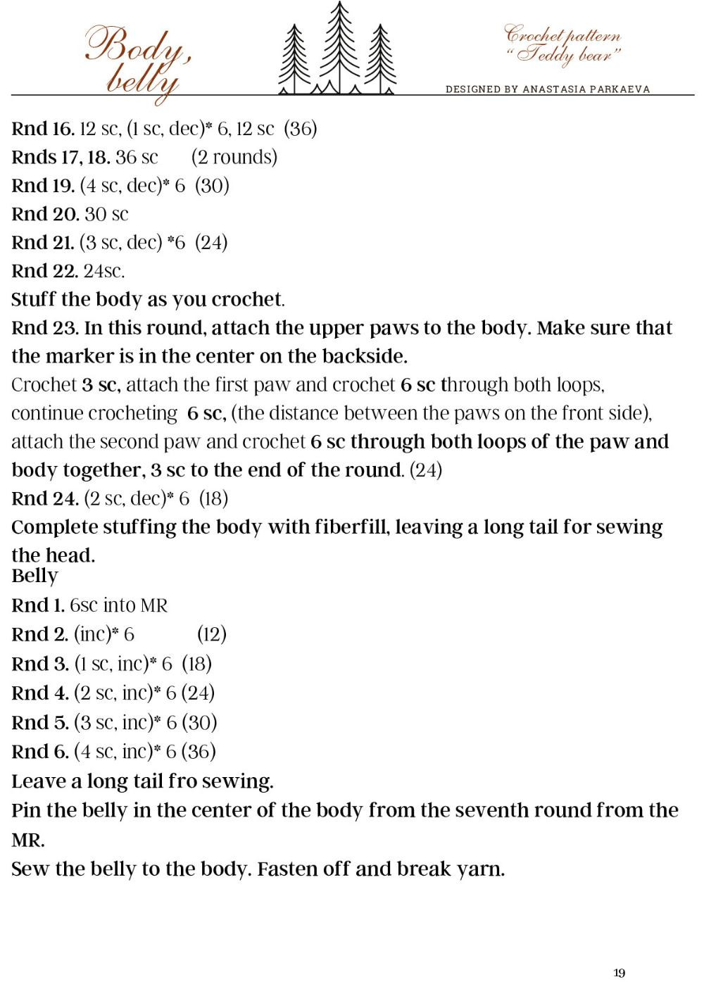 Crochet Pattern for Adorable Teddy Bear Toy