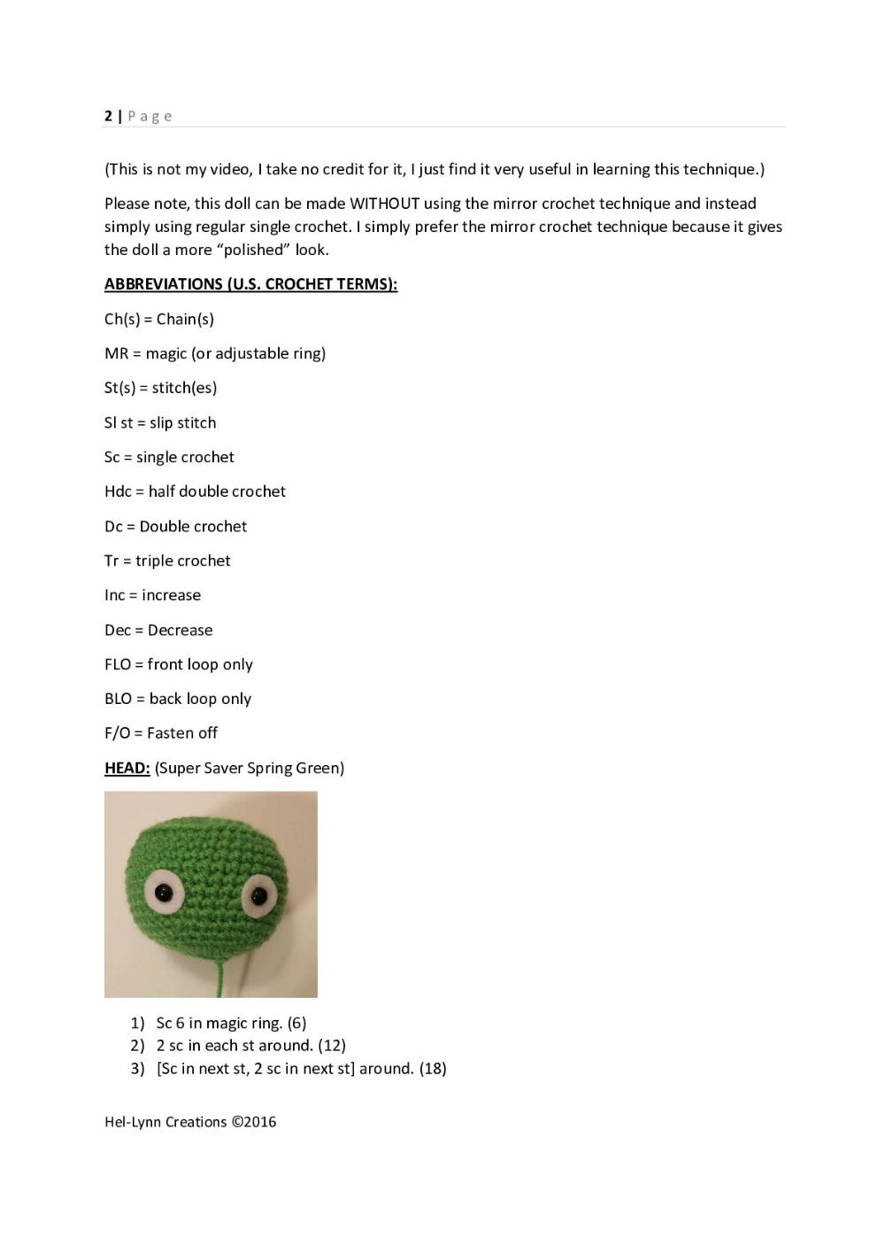 Crochet Pattern for Beast Boy from Teen Titans