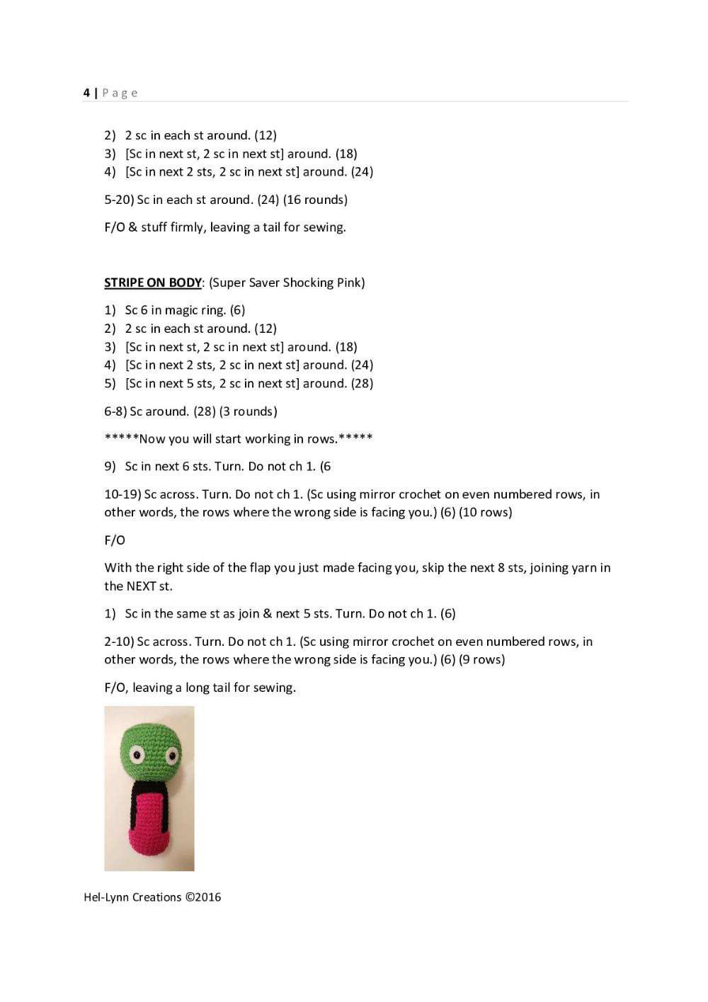 Crochet Pattern for Beast Boy from Teen Titans