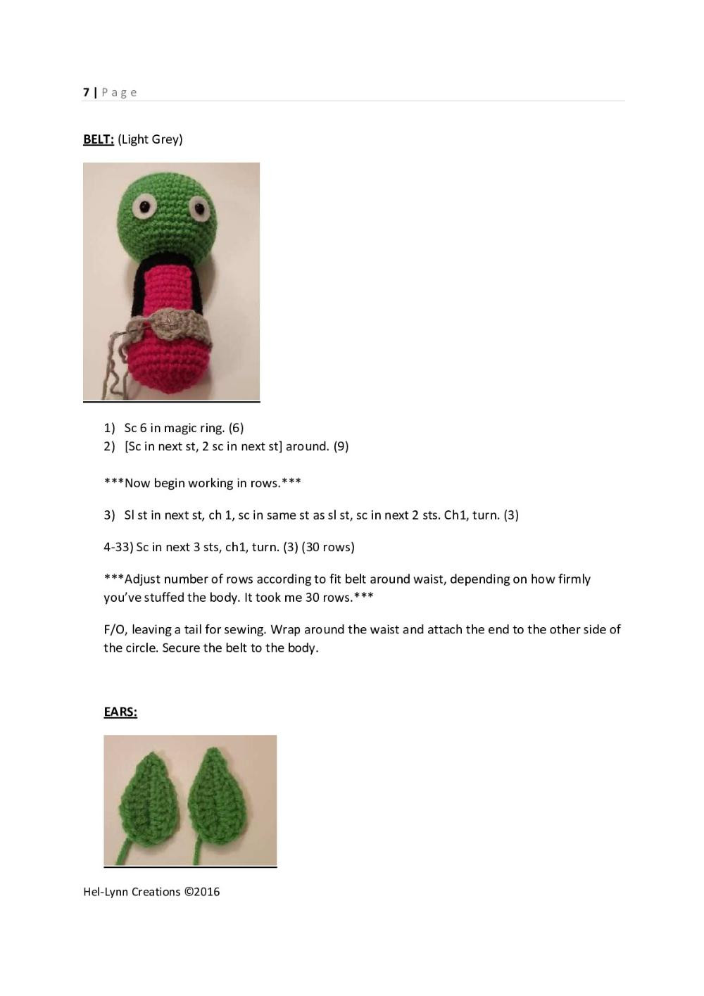 Crochet Pattern for Beast Boy from Teen Titans