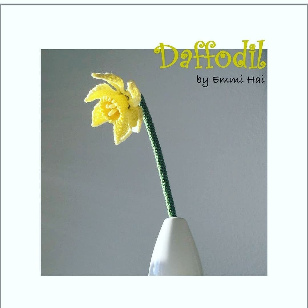 Crochet Pattern for Beautiful Yellow Daffodil Flower