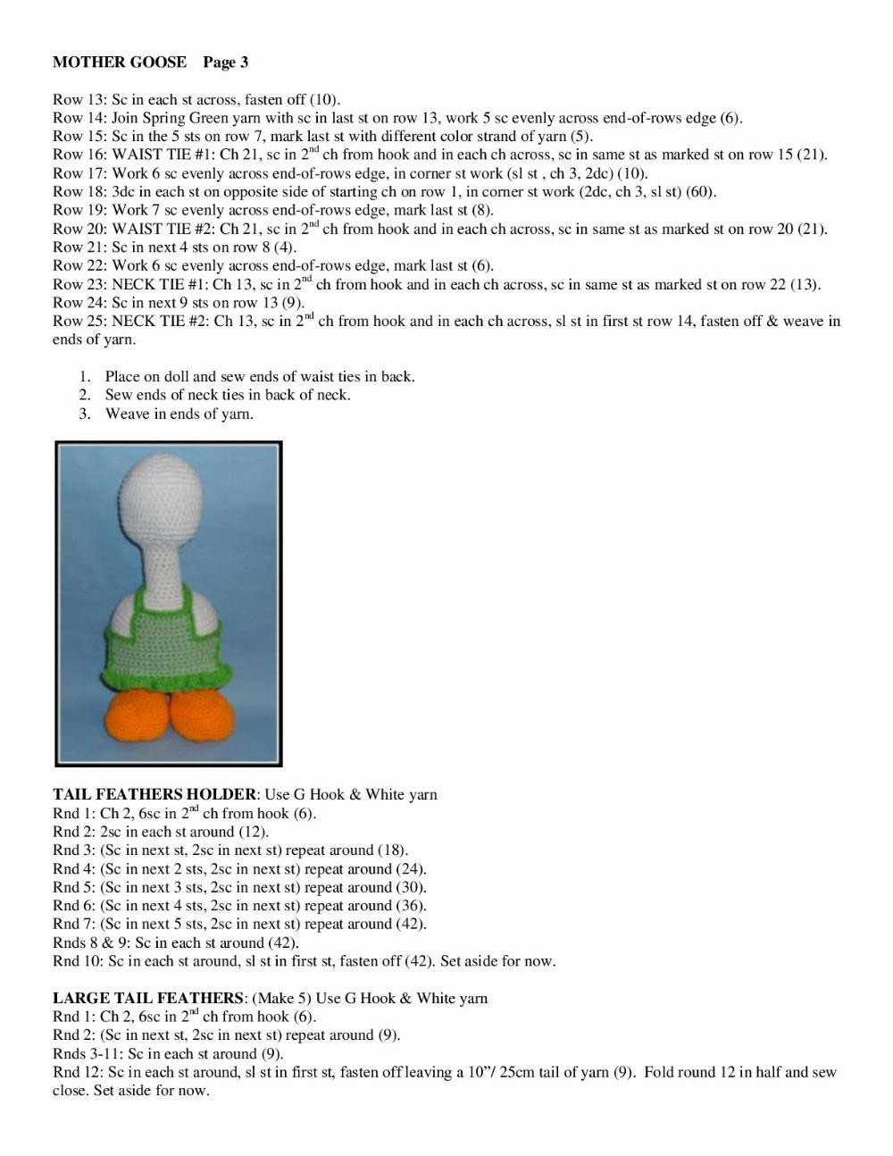 Crochet Pattern for Charming Mother Goose Doll by Pam McClung