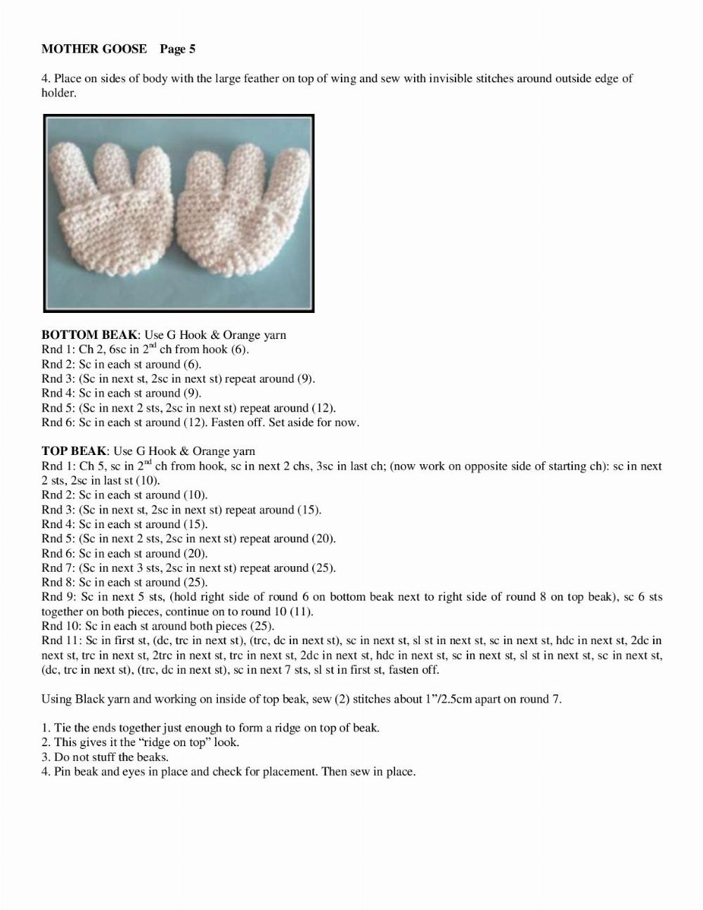 Crochet Pattern for Charming Mother Goose Doll by Pam McClung