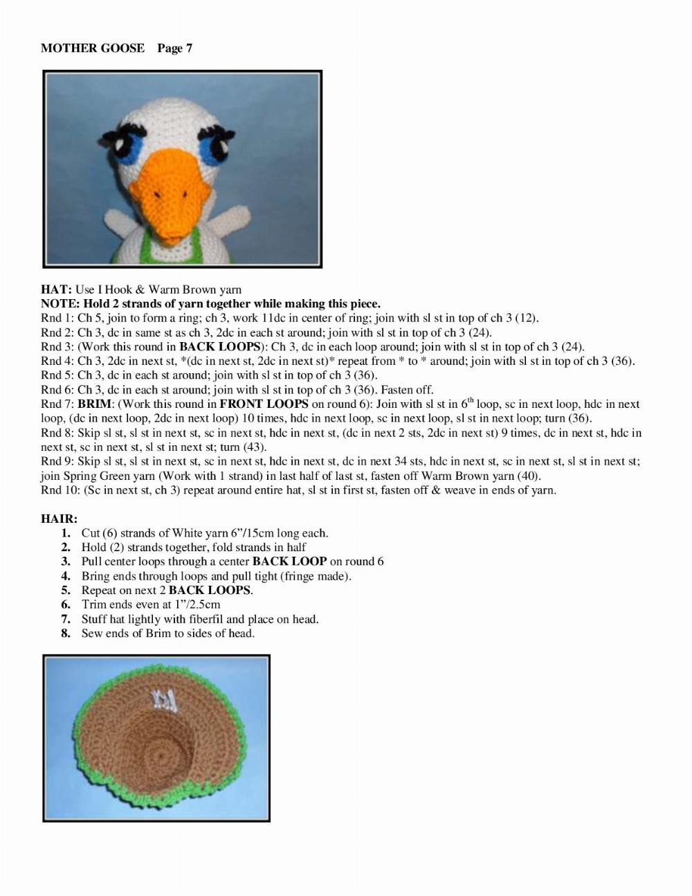 Crochet Pattern for Charming Mother Goose Doll by Pam McClung