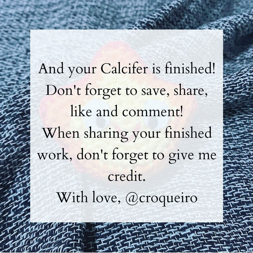 Crochet Pattern for Cute Calcifer Plush Toy