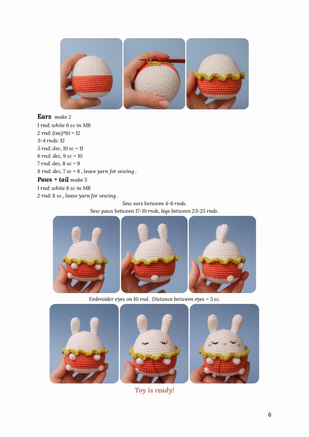 Crochet Pattern for Cute Chicken, Duck, and Bunny Amigurumi