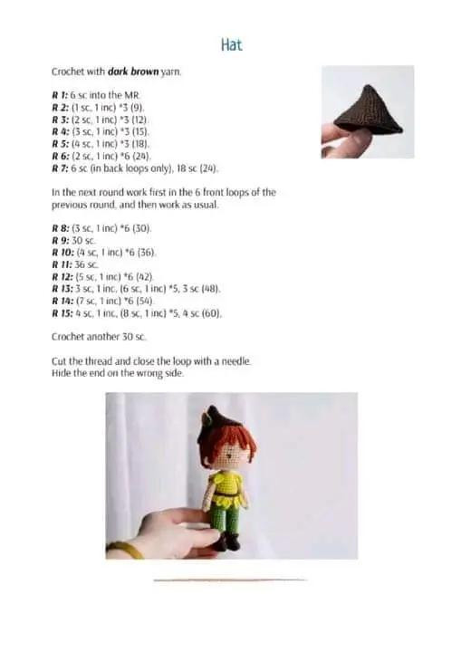 Crochet Pattern for Cute Forest Elf Doll