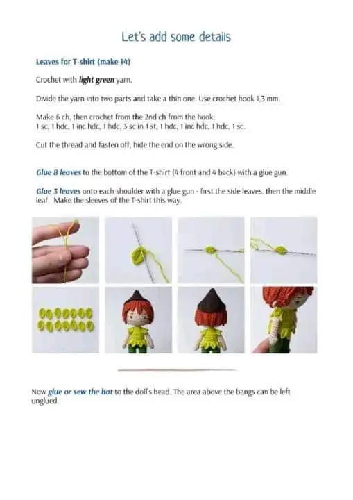 Crochet Pattern for Cute Forest Elf Doll