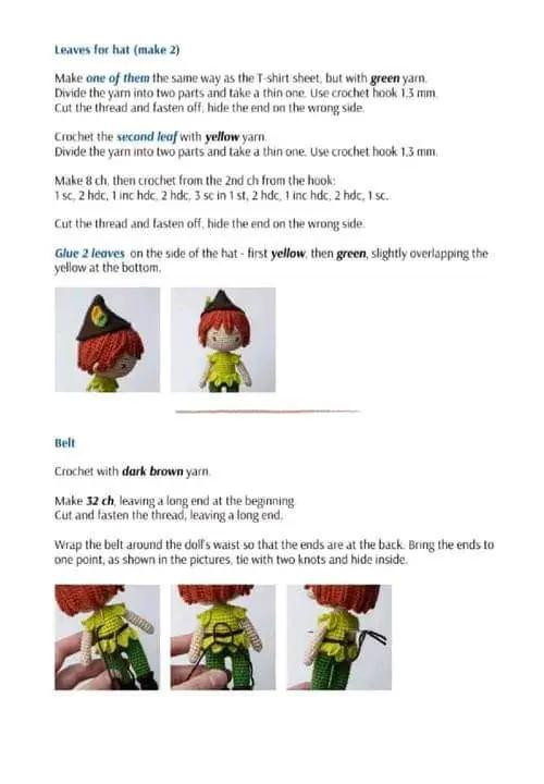 Crochet Pattern for Cute Forest Elf Doll