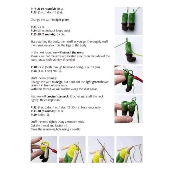 Crochet Pattern for Cute Forest Elf Doll