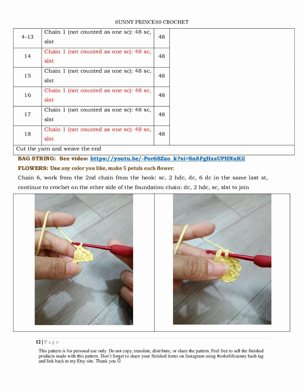 Crochet Pattern for Cute Stitch Shoulder Bag with Flowers