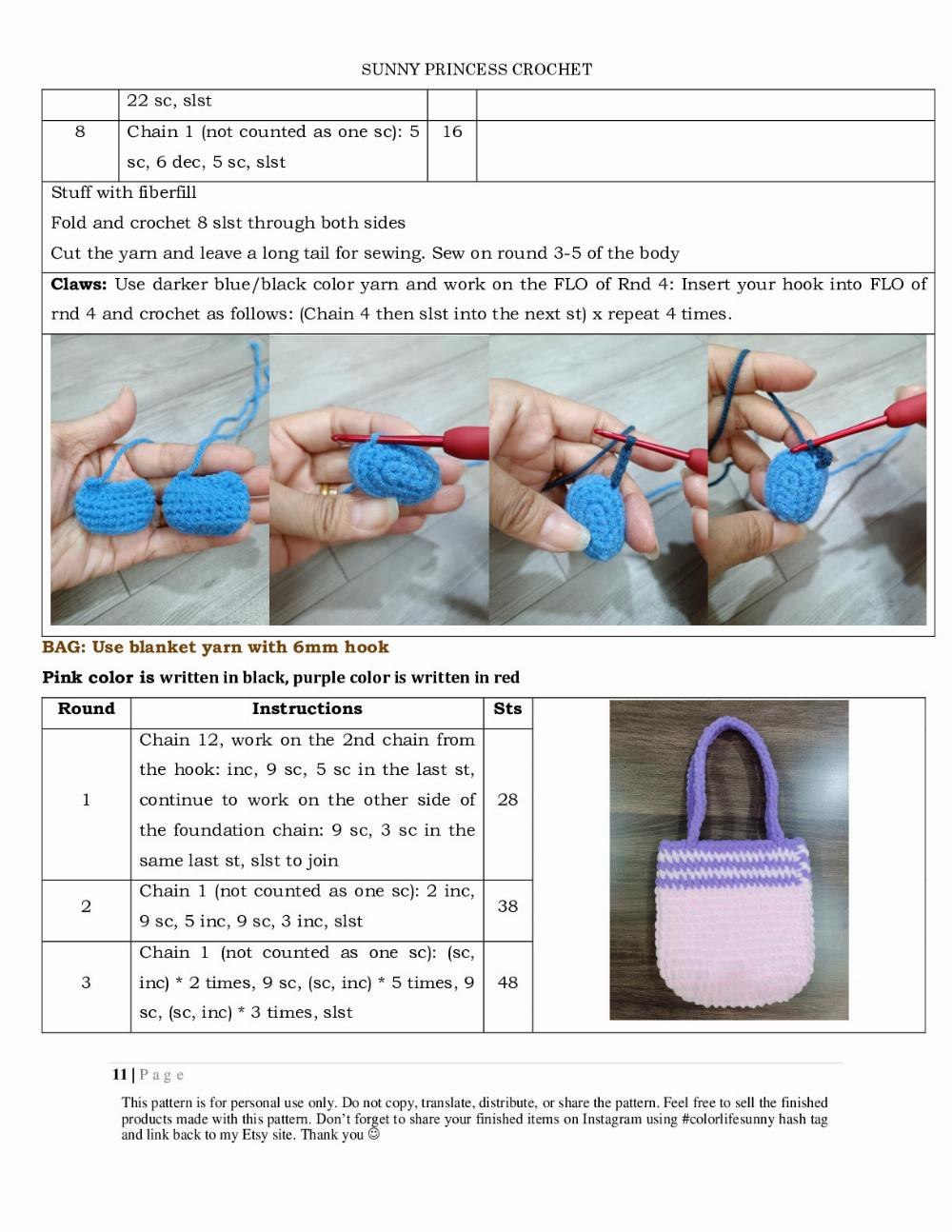 Crochet Pattern for Cute Stitch Shoulder Bag with Flowers