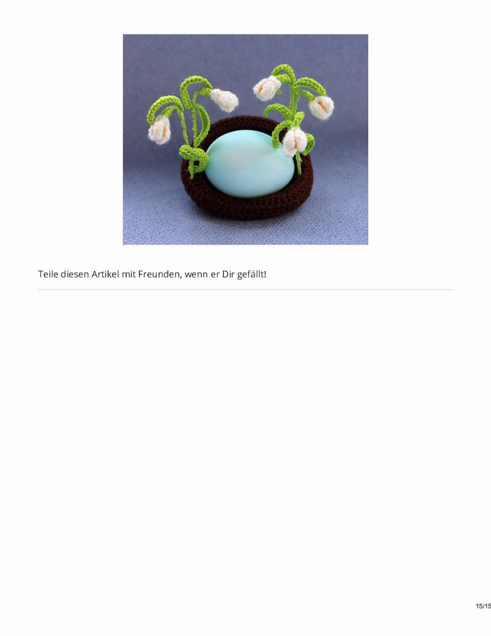 Crochet Pattern for Easter Nest with Snowdrops and Egg Decoration