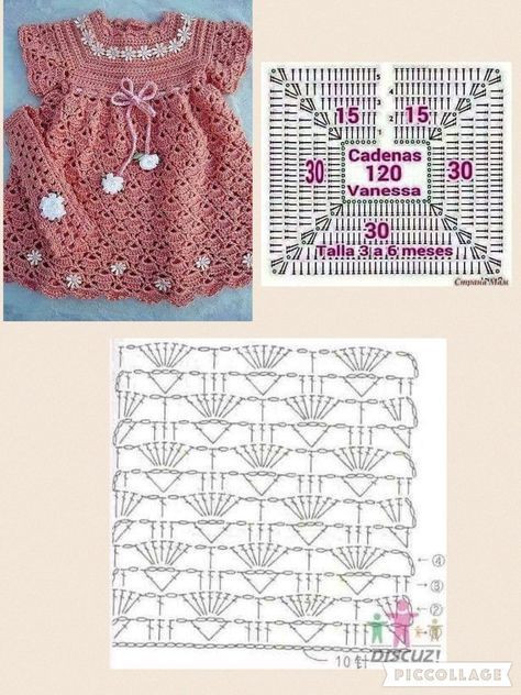 Crochet Pattern for Elegant Baby Dress with Floral Accent