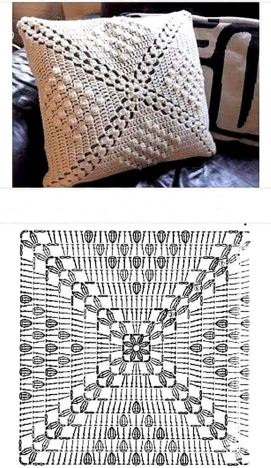 Crochet Pattern for Floral Motif Cushion Cover