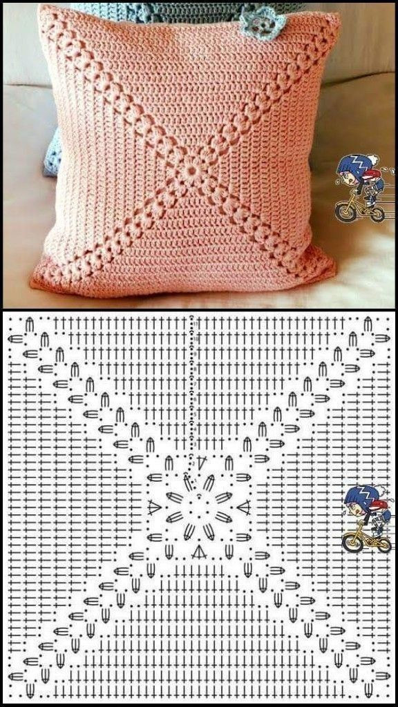 Crochet Pattern for Floral Motif Cushion Cover