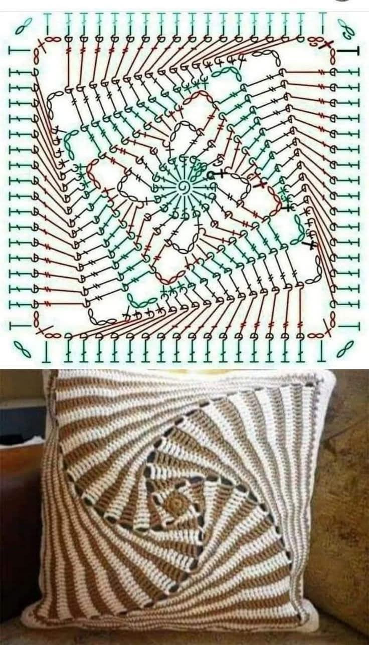 Crochet Pattern for Floral Motif Cushion Cover