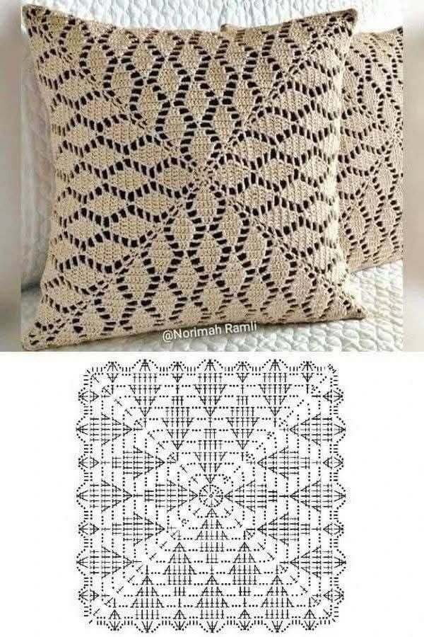 Crochet Pattern for Floral Motif Cushion Cover