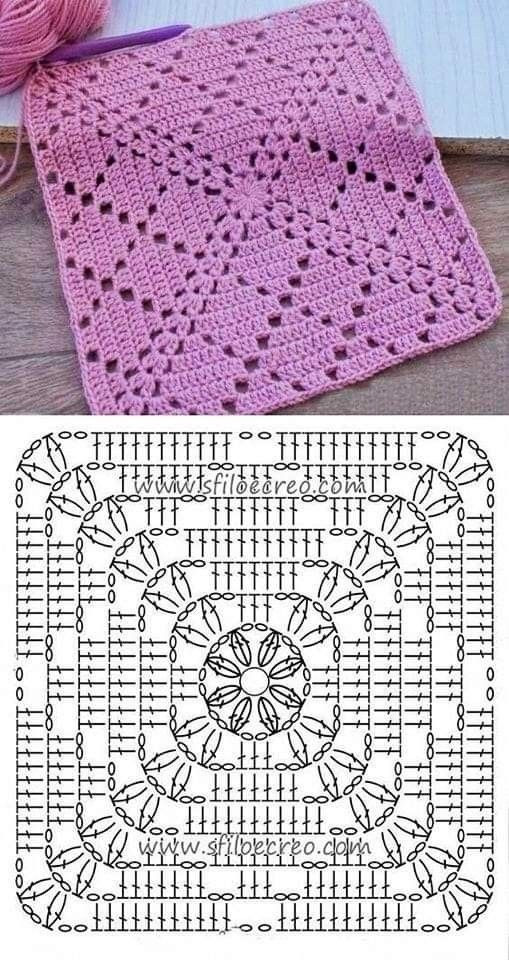 Crochet Pattern for Floral Motif Cushion Cover