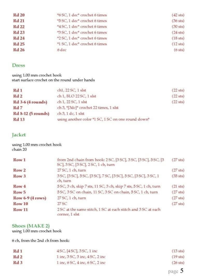 Crochet Pattern for Simple Amigurumi Human Figures