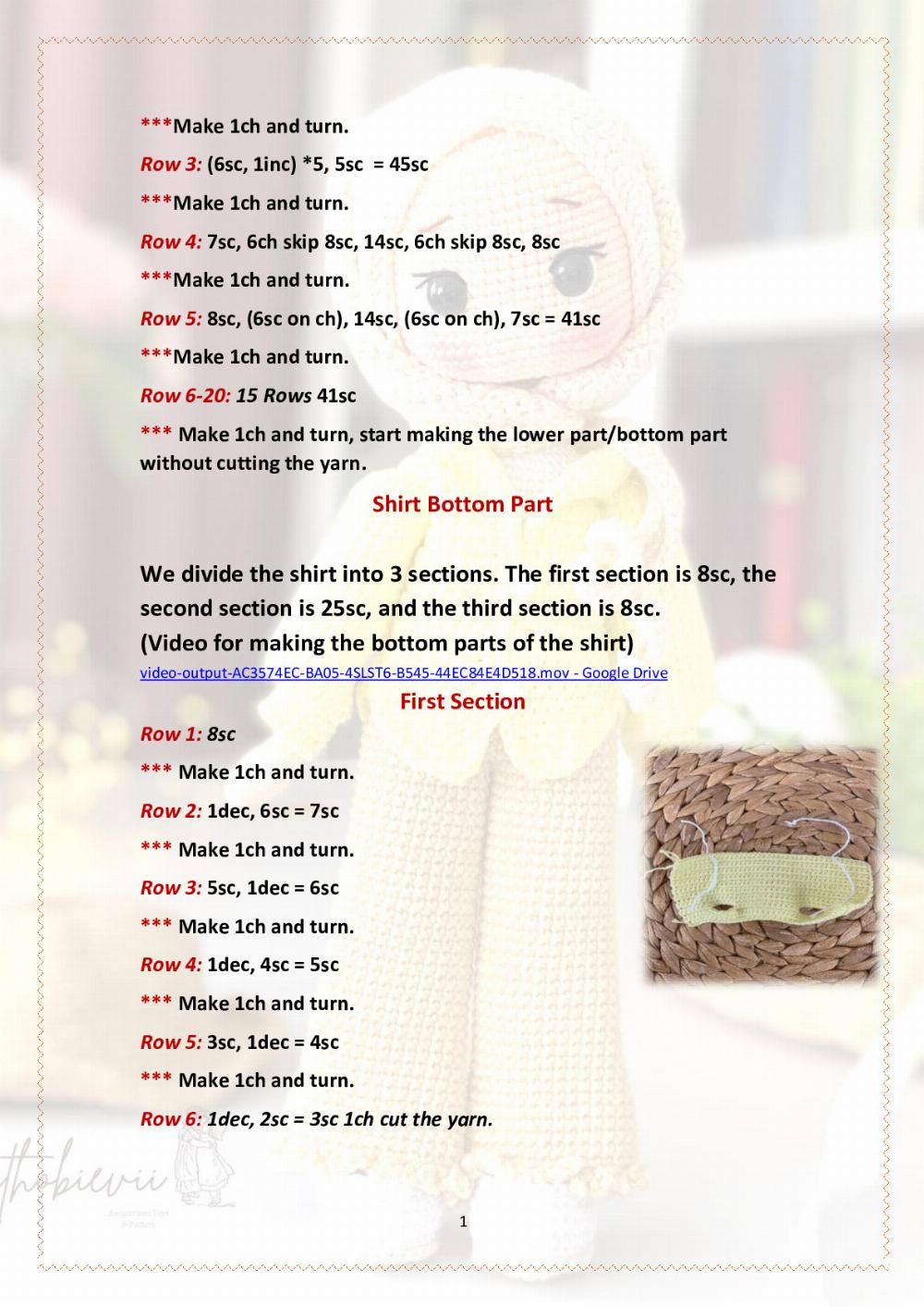 Crochet Pattern for Stylish Doll Hijab Outfit