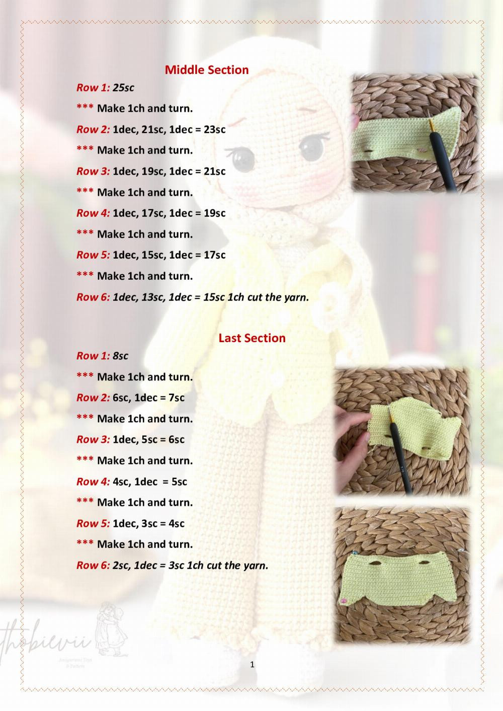 Crochet Pattern for Stylish Doll Hijab Outfit