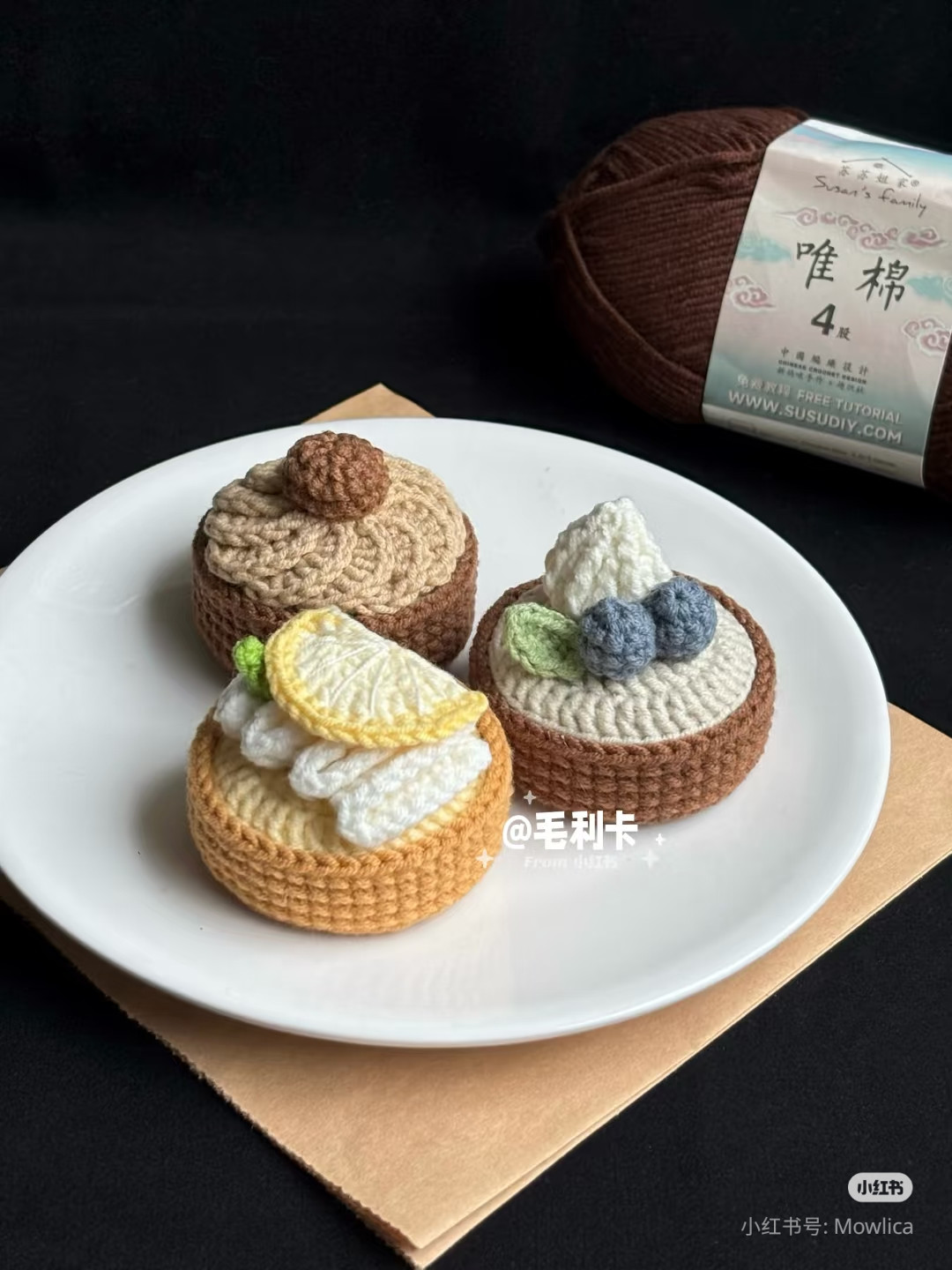 Crochet Patterns for Realistic Miniature Dessert Cakes