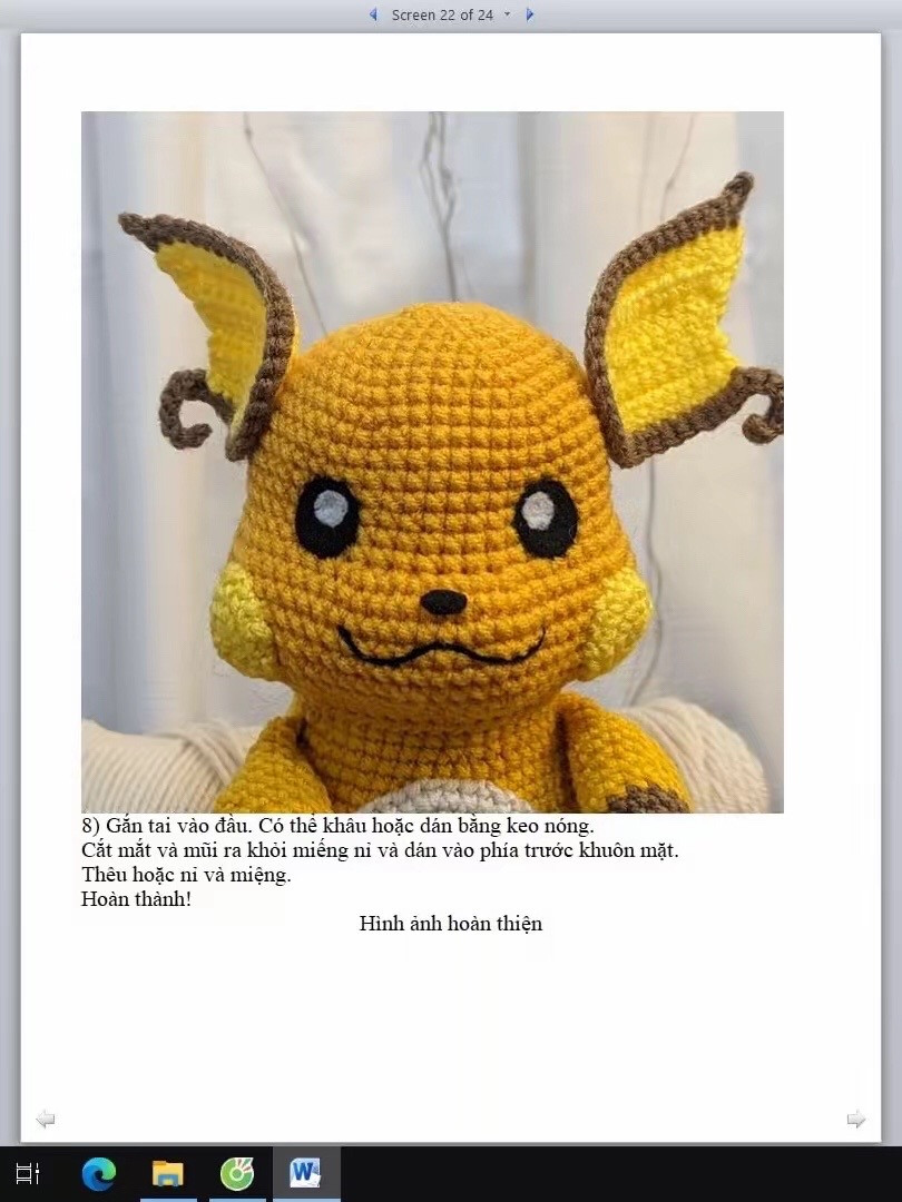 Crochet Raichu Amigurumi Pattern for Pokémon Fans and Crafters