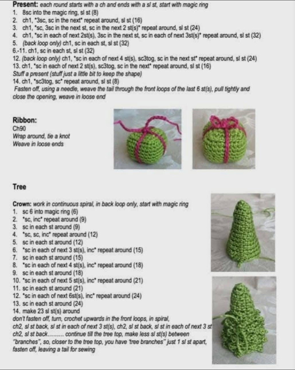 Crochet Reindeer and Sleigh Set for Christmas Decoration