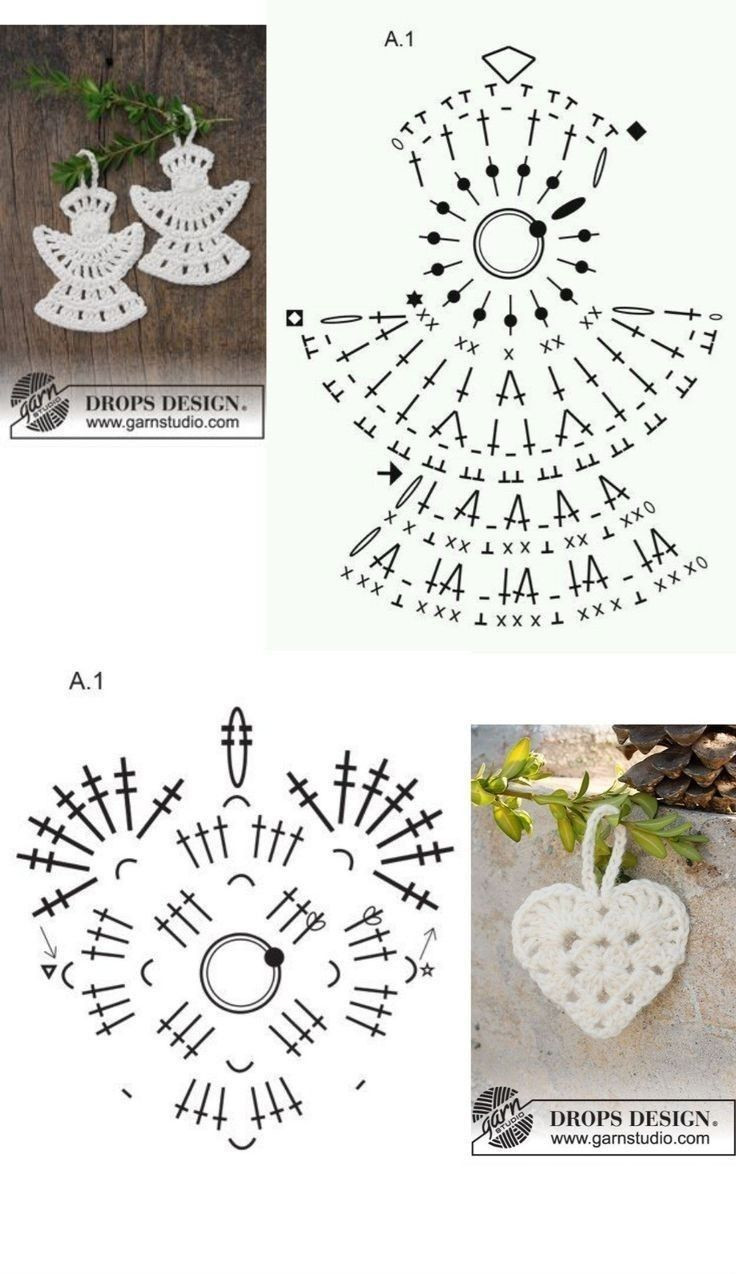Crochet Snowflake and Bell Pattern for Festive Decorations