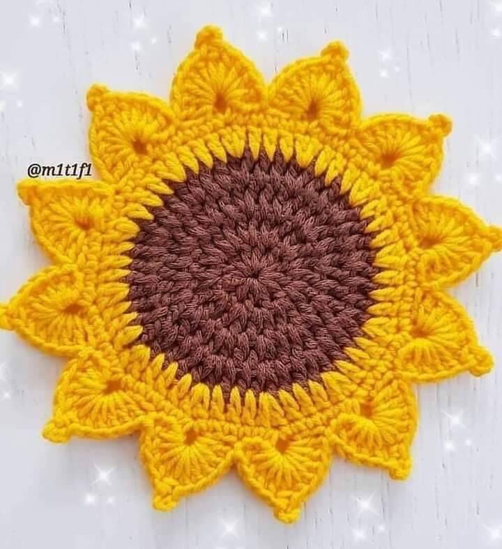 Crochet Sunflower Coaster Pattern Step-by-Step Guide
