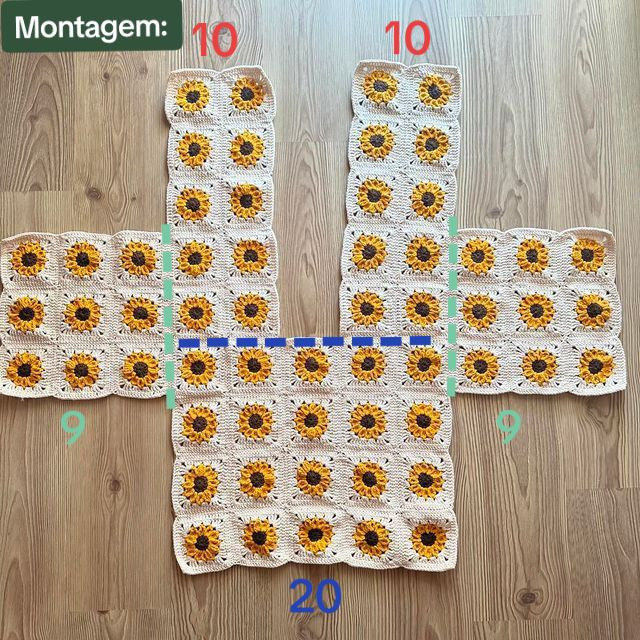 Crochet Tutorial for Sunflower Pattern Cardigan