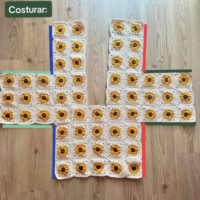 Crochet Tutorial for Sunflower Pattern Cardigan