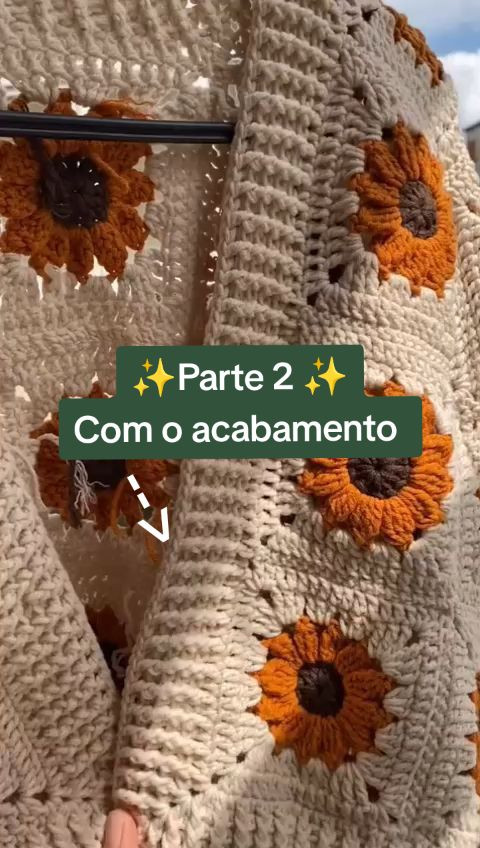 Crochet Tutorial for Sunflower Pattern Cardigan