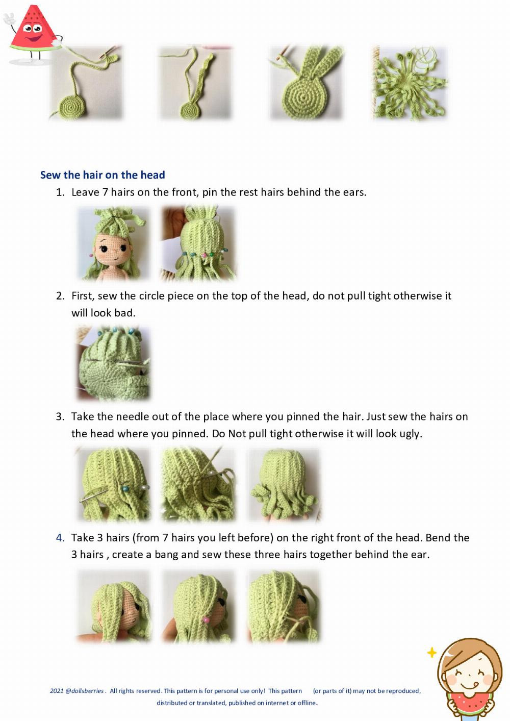 Crochet Watermelon Girl Doll Pattern for Summer Crafting Fun