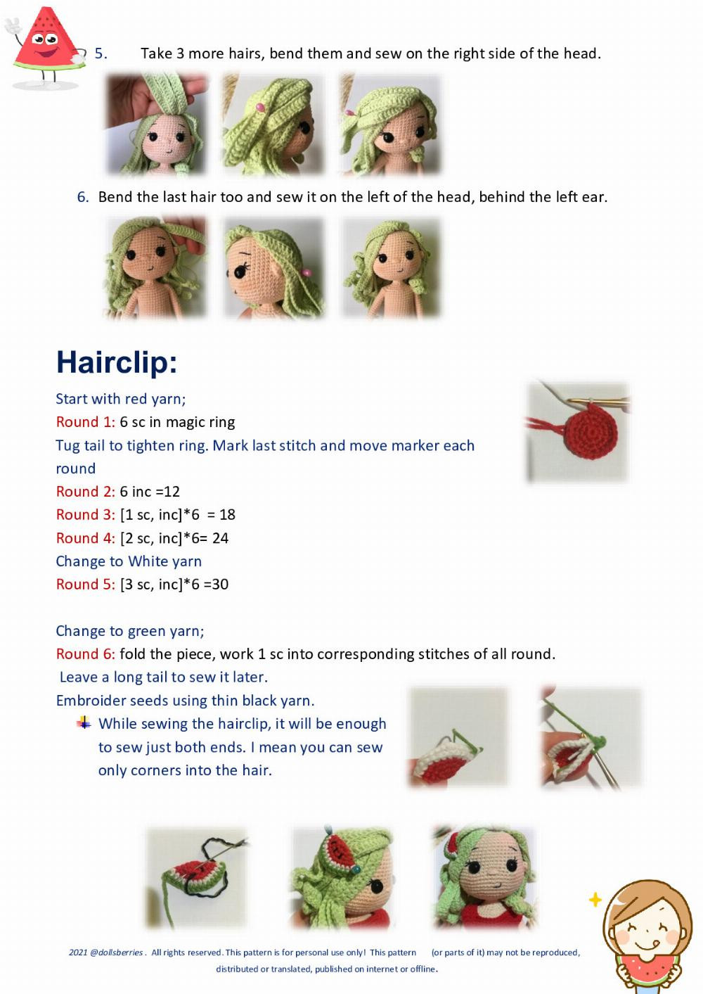 Crochet Watermelon Girl Doll Pattern for Summer Crafting Fun