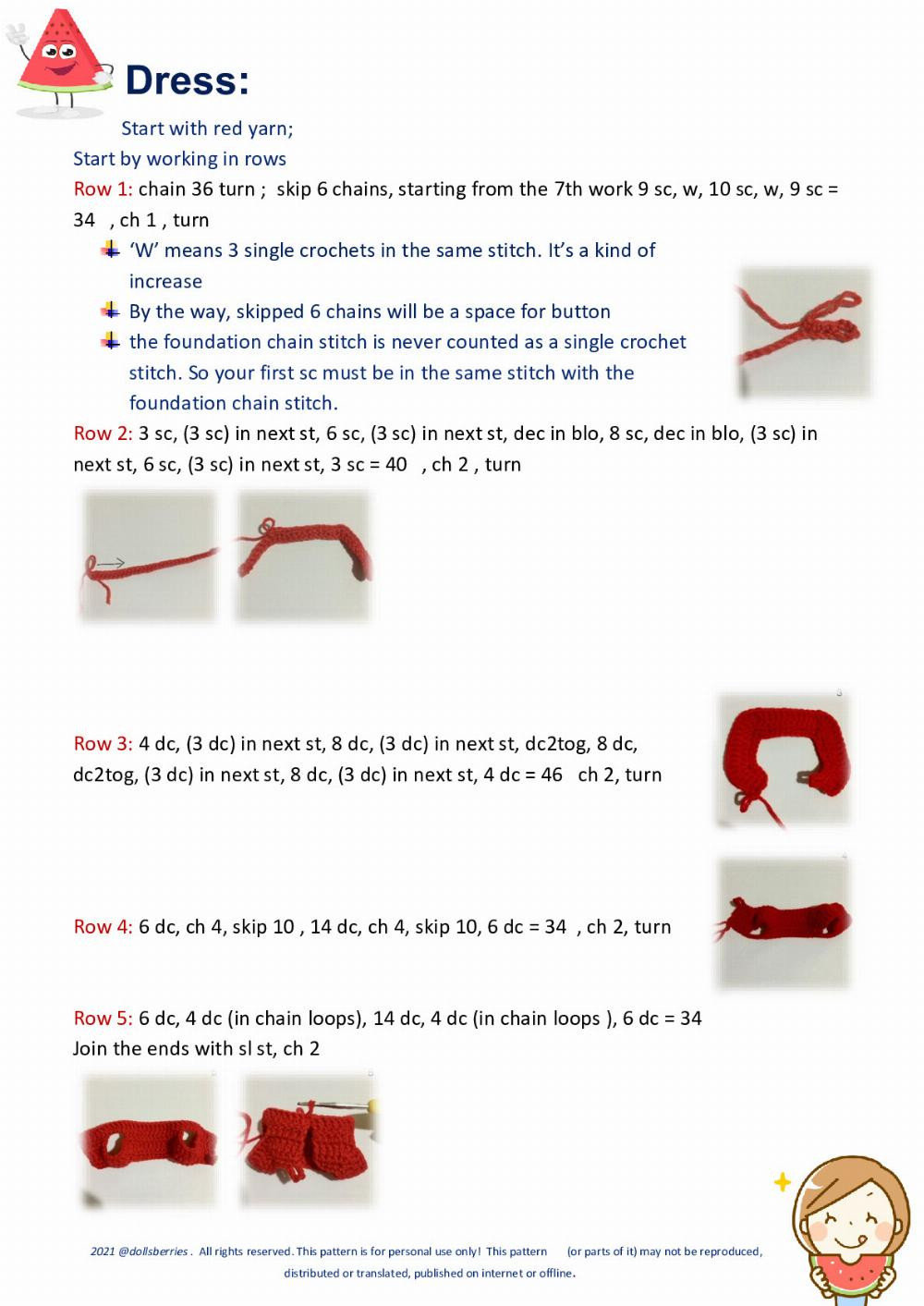 Crochet Watermelon Girl Doll Pattern for Summer Crafting Fun