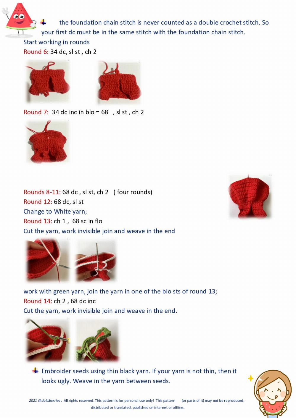 Crochet Watermelon Girl Doll Pattern for Summer Crafting Fun