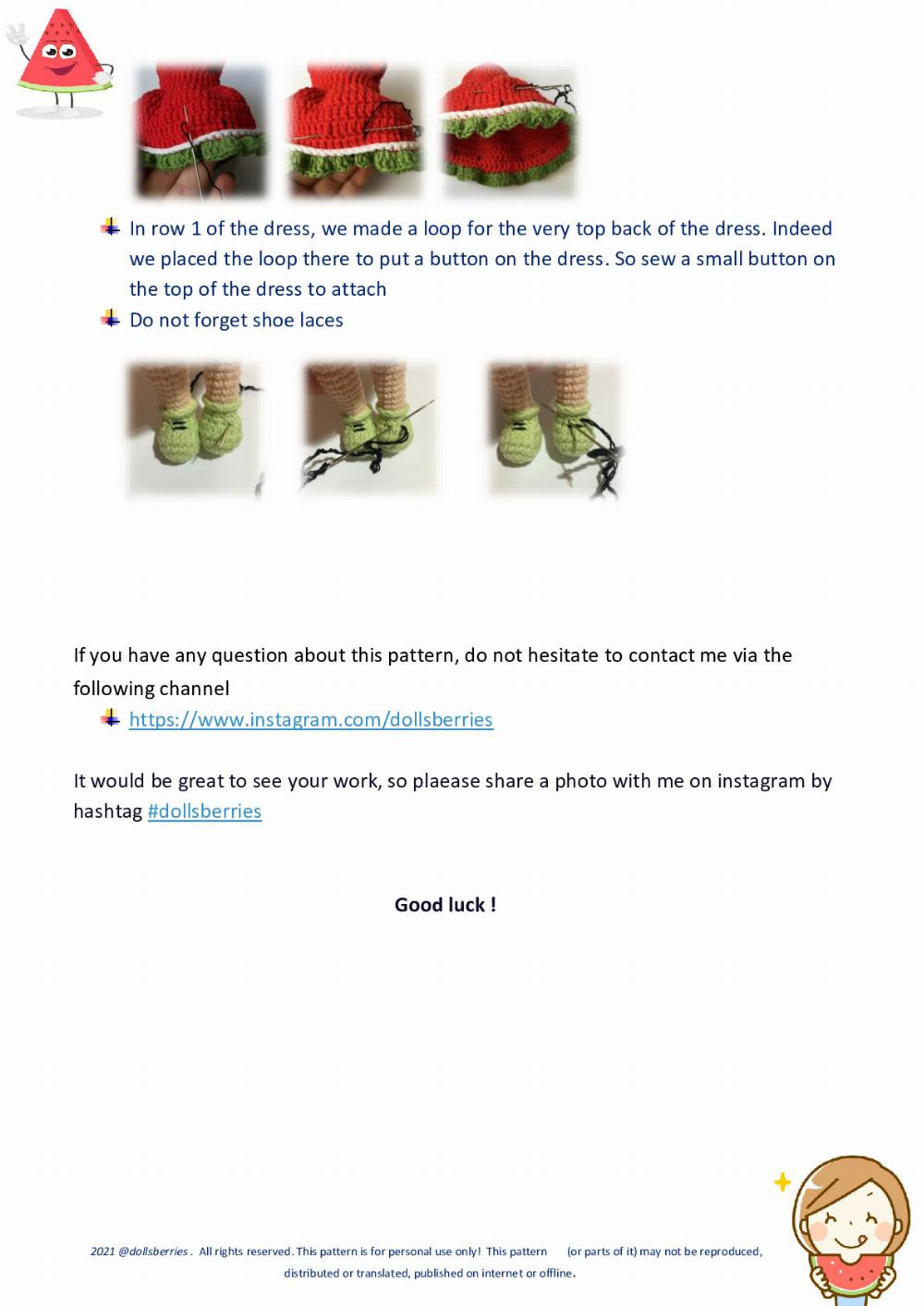 Crochet Watermelon Girl Doll Pattern for Summer Crafting Fun