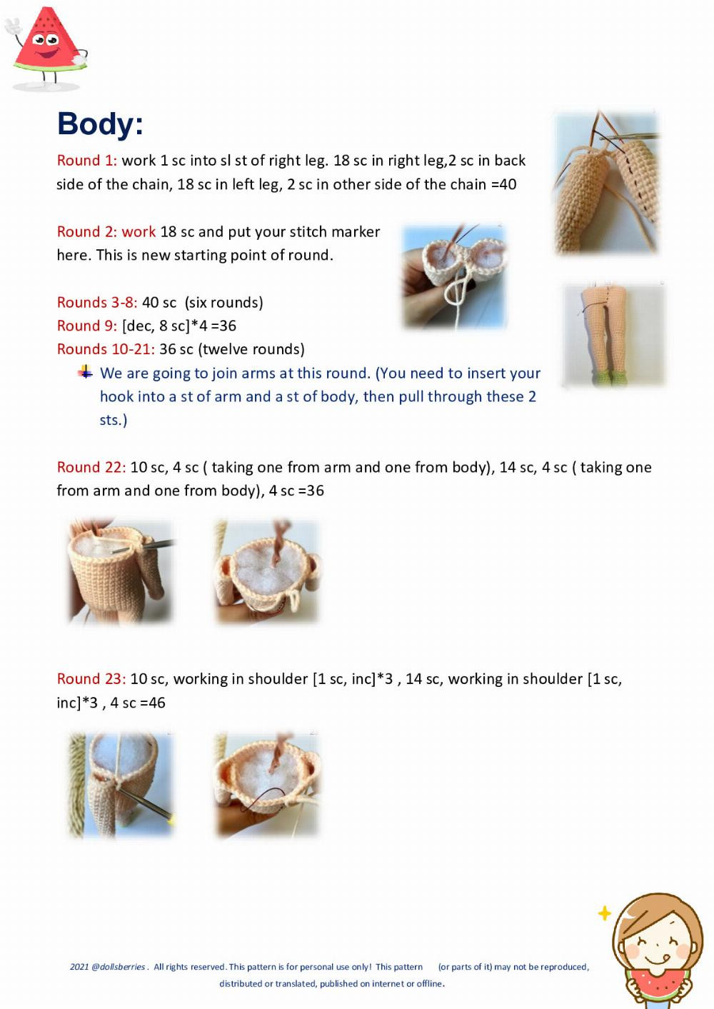 Crochet Watermelon Girl Doll Pattern for Summer Crafting Fun