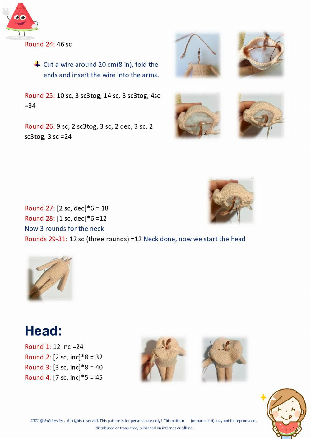 Crochet Watermelon Girl Doll Pattern for Summer Crafting Fun