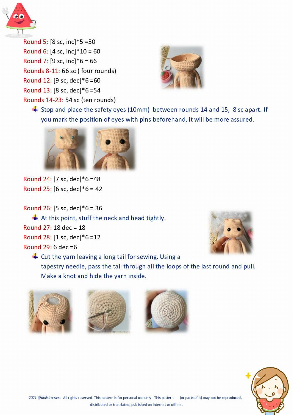Crochet Watermelon Girl Doll Pattern for Summer Crafting Fun