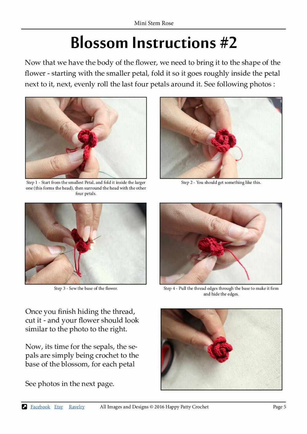 Crochet Your Own Mini Stem Roses with Easy Beginner Patterns