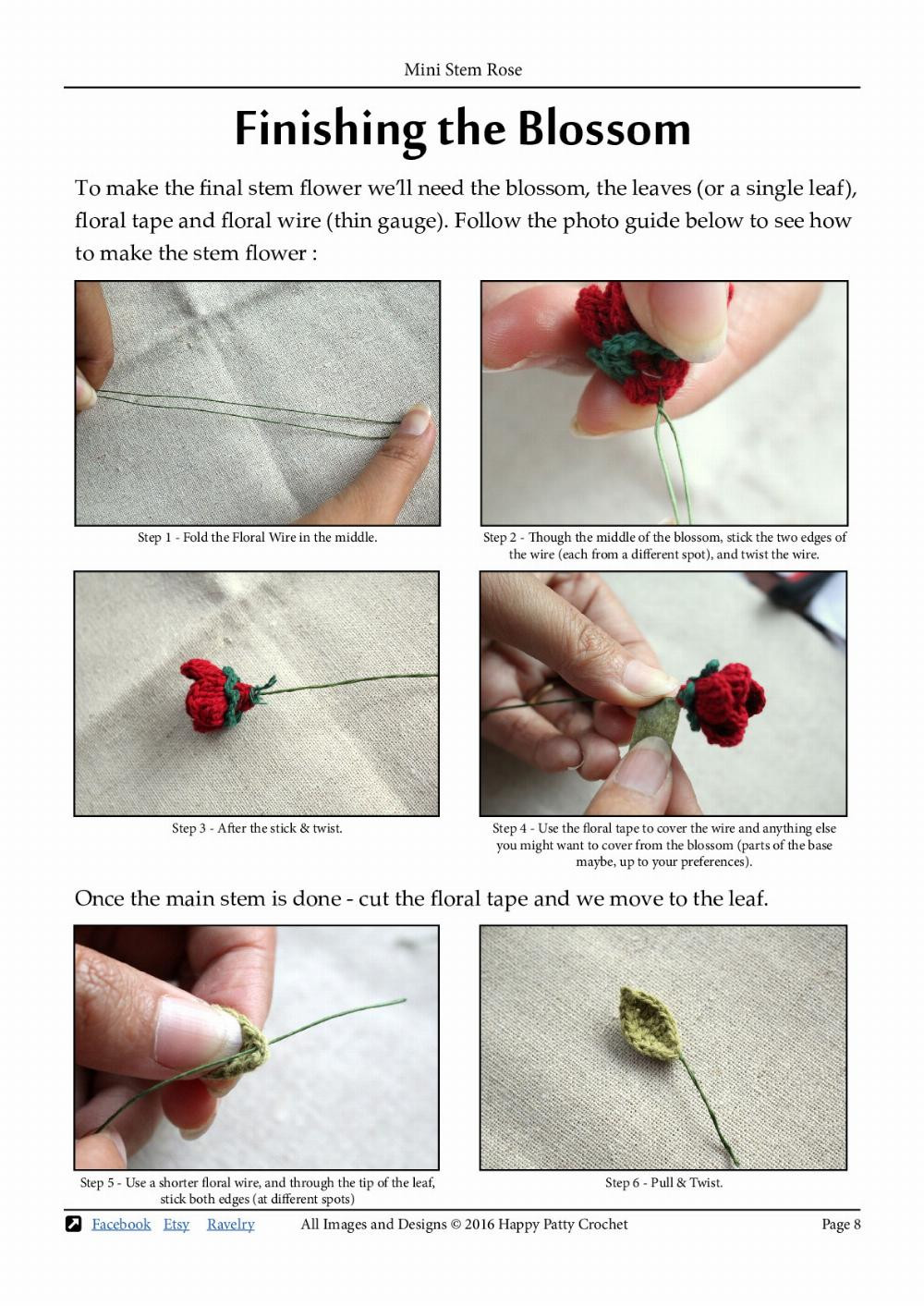 Crochet Your Own Mini Stem Roses with Easy Beginner Patterns