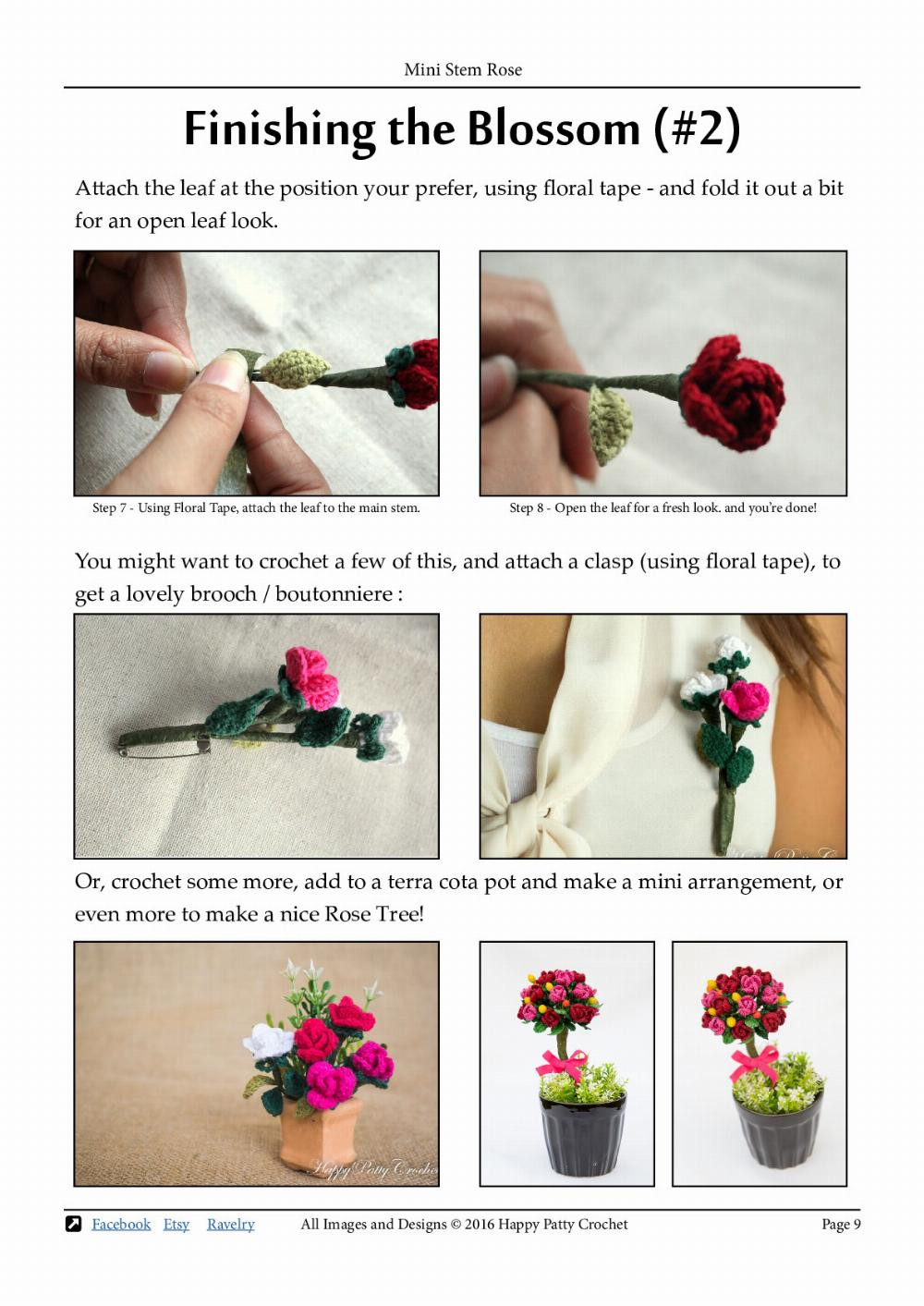 Crochet Your Own Mini Stem Roses with Easy Beginner Patterns