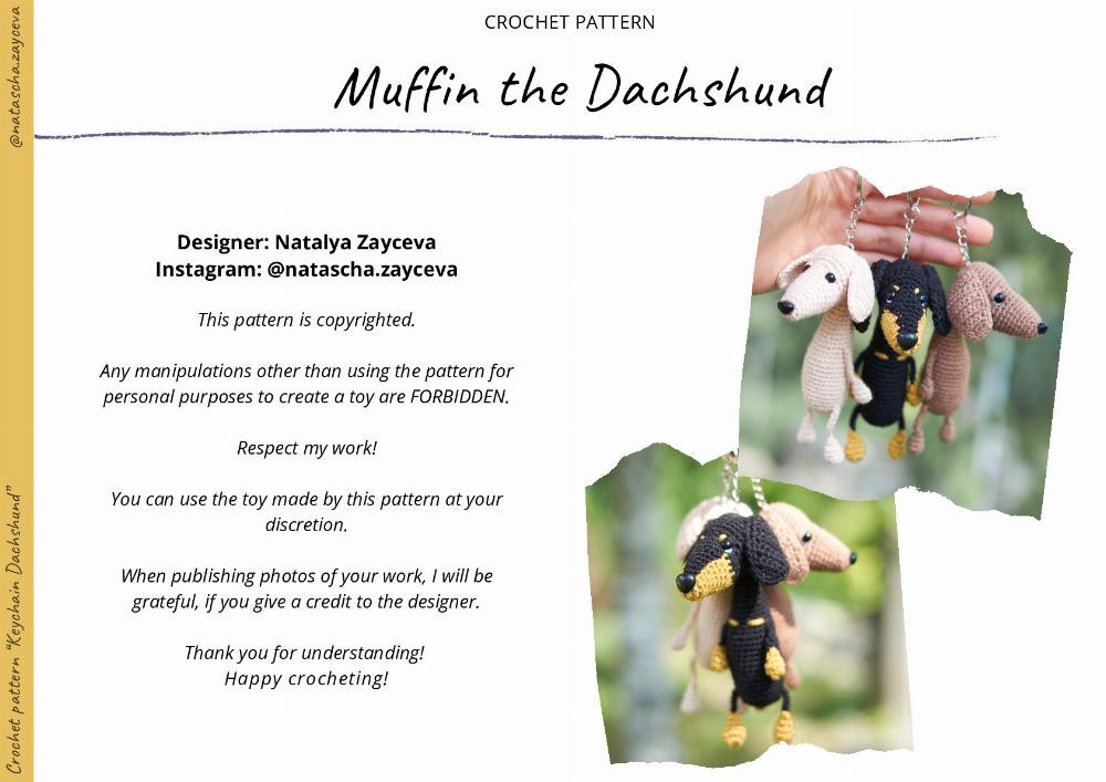 Crochet Your Own Muffin the Dachshund: Cute Amigurumi Keychain!