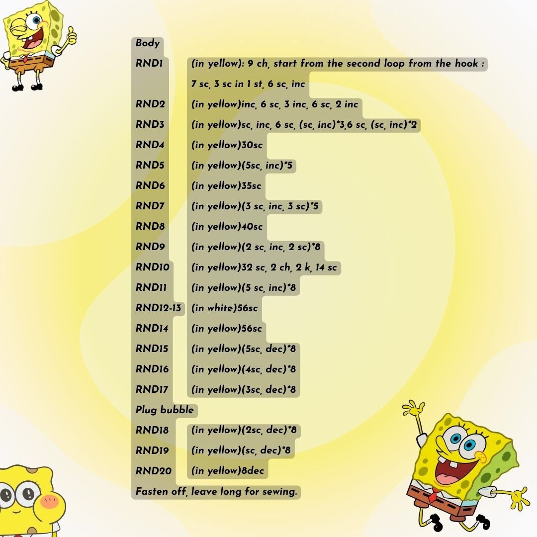 😍💖Crochet Your Own SpongeBob Bubble Charm - Pattern Inside😘